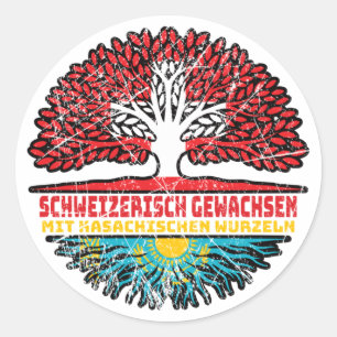 Sticker Rond Kazakhstan Arbre suisse kazakh
