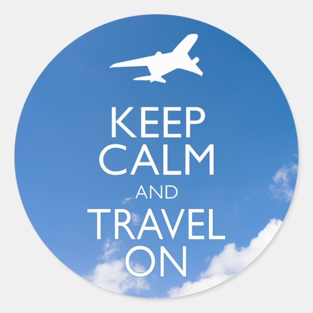 STICKER ROND KEEP CALM ET TRAVEL (Devant)