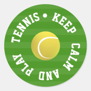 Sticker Rond KEEP CALM TENNIS BALL - TEXTE personnalisé