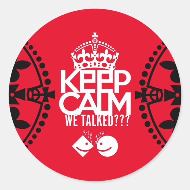 STICKER ROND KEEP CALM WE TALKED? HABLAMOS?? BY MASANSER (Devant)