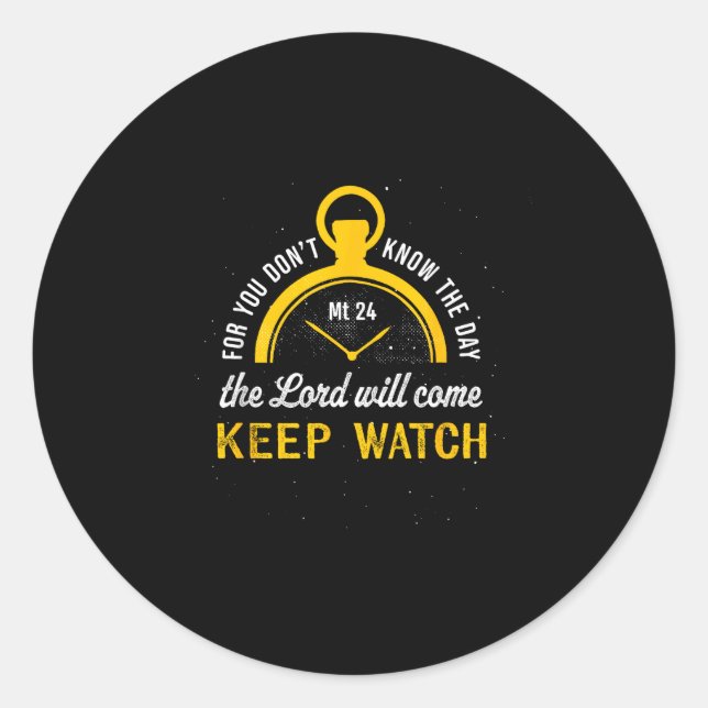 Sticker Rond Keep Watch Matthew 24_42  (Devant)