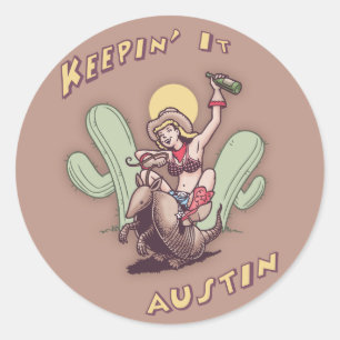 Sticker Rond Keepin It Austin