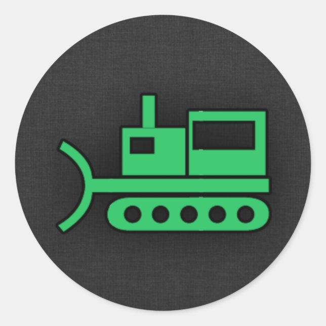 Sticker Rond Kelly Green Bulldozer (Devant)