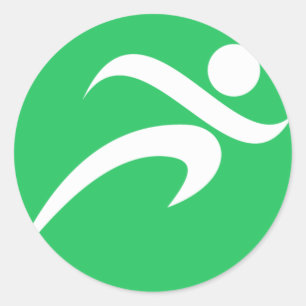 Sticker Rond Kelly Green Running