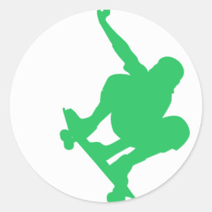 Sticker Rond Kelly Green Skater