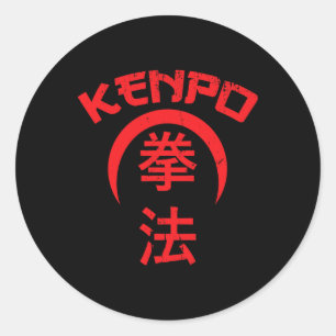 Sticker Rond Kenpo Karate Design Japonais Lettres Art Martial