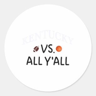 Sticker Rond Kentucky Vs. All Y'all Footall Sketll