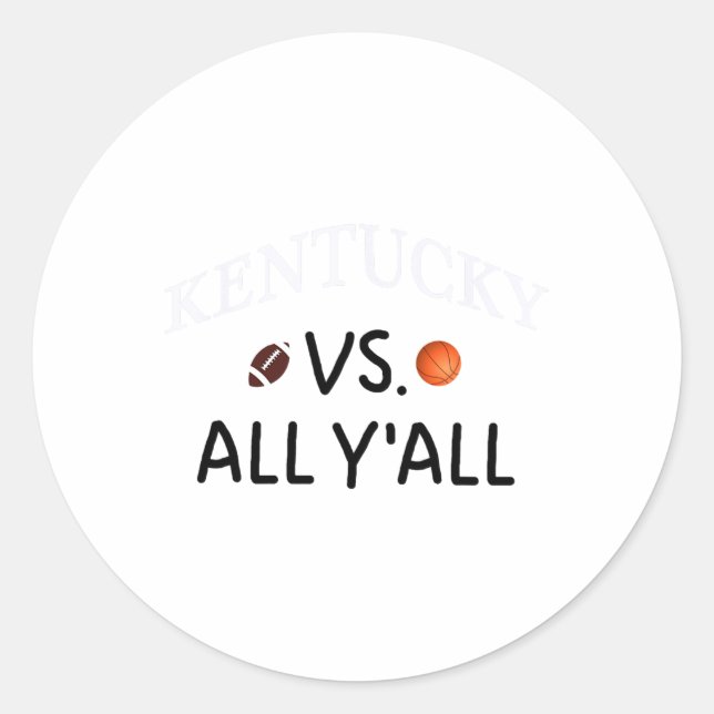 Sticker Rond Kentucky Vs. All Y'all Footall Sketll (Devant)