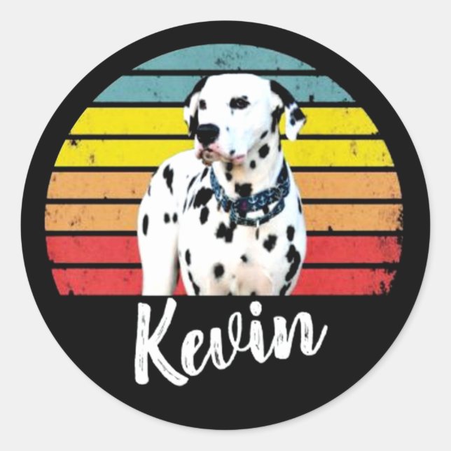 Sticker Rond Kevin Retro (Devant)