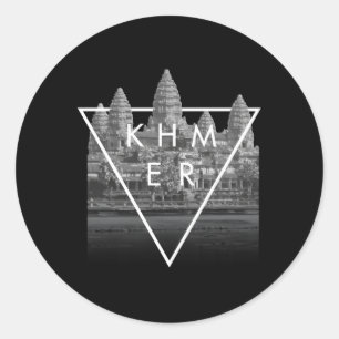 Sticker Rond Khmer Cambodgien esthétique Angkor Wat
