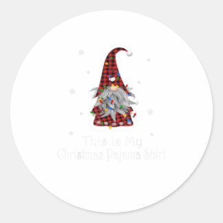 Sticker Rond Ki C'Est Mon Pyjama De Noël Chemise Gno
