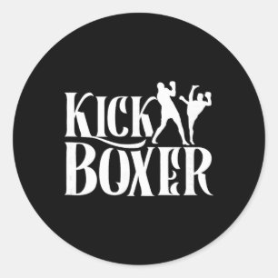 Sticker Rond Kickboxer Kickbox Kick Boxing Kickboxing Arts Mart