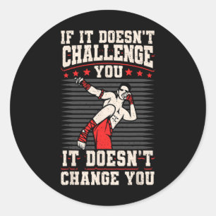 Sticker Rond Kickboxing Vintage Si ça ne vous met pas au défi ç