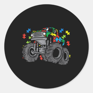 Sticker Rond Kid Monster Truck