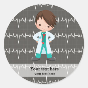 Sticker Rond Kids Doctor