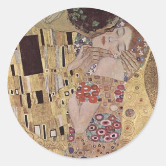Sticker Rond Kilmt : "Le baiser"