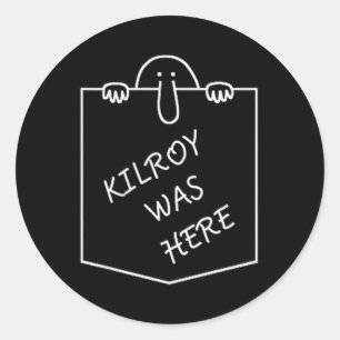 Sticker Rond Kilroy Était Ici Graffiti Art Pocket