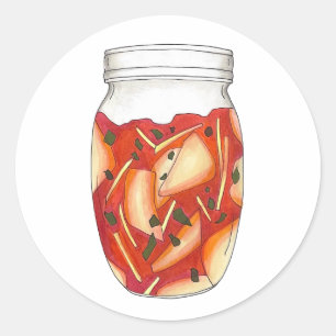 Sticker Rond Kimchi Fermenté Chou Cuisine coréenne