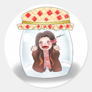 Sticker Rond Kimetsu no Yaiba (autocollant Nezuko chibi)