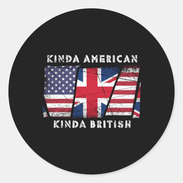 Sticker Rond Kinda América Kinda double nationalité britannique (Devant)