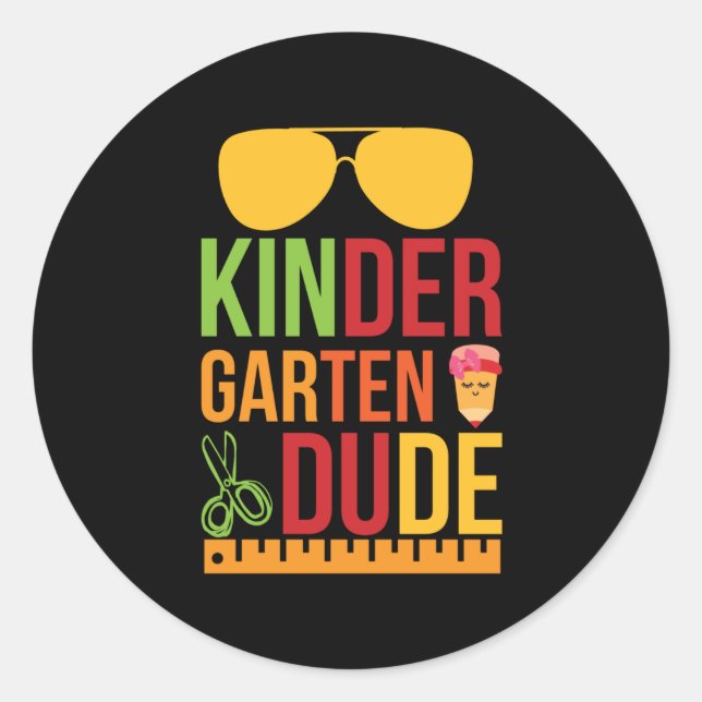 Sticker Rond Kinder Garten Dude (Devant)