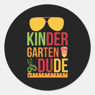 Sticker Rond Kinder Garten Dude