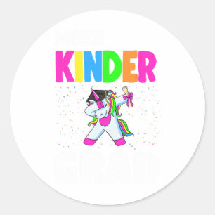 Sticker Rond Kinder Grad jardin d'enfants Diplôme Unicorn