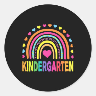 Sticker Rond Kindergarten Rainbow Girls Boys Teacher Team Kinde