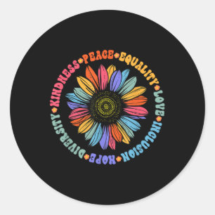 Sticker Rond Kindness Peace Equality Love Hope Diversity Human