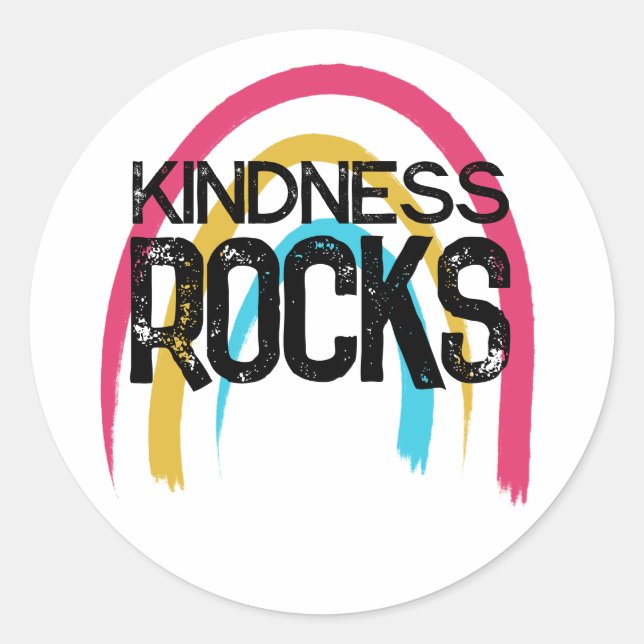 Sticker Rond Kindness Rocks Rainbow (Devant)