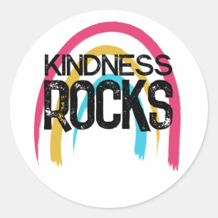 Sticker Rond Kindness Rocks Rainbow