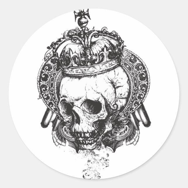 Sticker Rond King Skull (Devant)