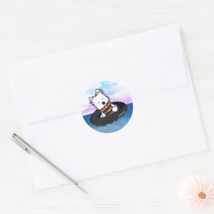 Sticker Rond KiniArt Westie Terrier