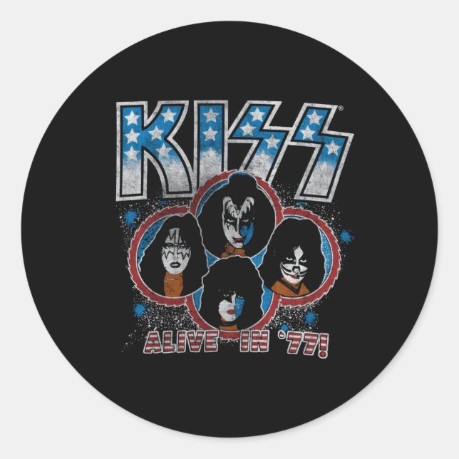 Sticker Rond Kiss Alive En 77 (Devant)