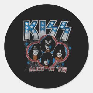 Sticker Rond Kiss Alive En 77
