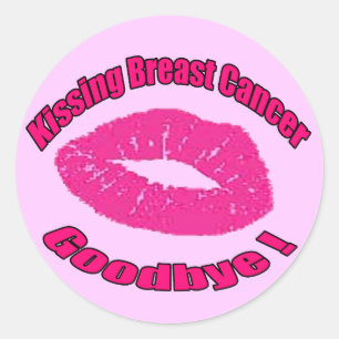 Sticker Rond Kiss Cancer du sein Adieu