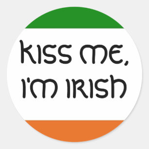 STICKER ROND KISS ME, JE SUIS IRLANDAIS