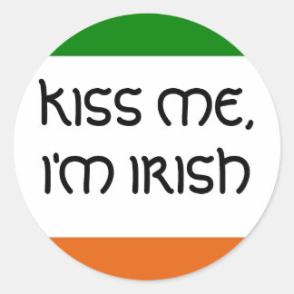 STICKER ROND KISS ME, JE SUIS IRLANDAIS