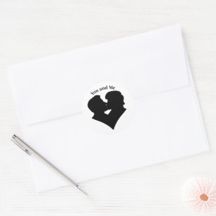 Sticker Rond Kissing Couple Valentine's Day