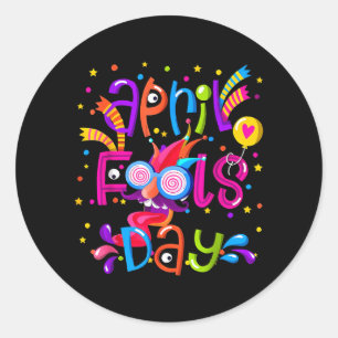 Sticker Rond Kit de blagues du 1er avril pour poisson d'avril