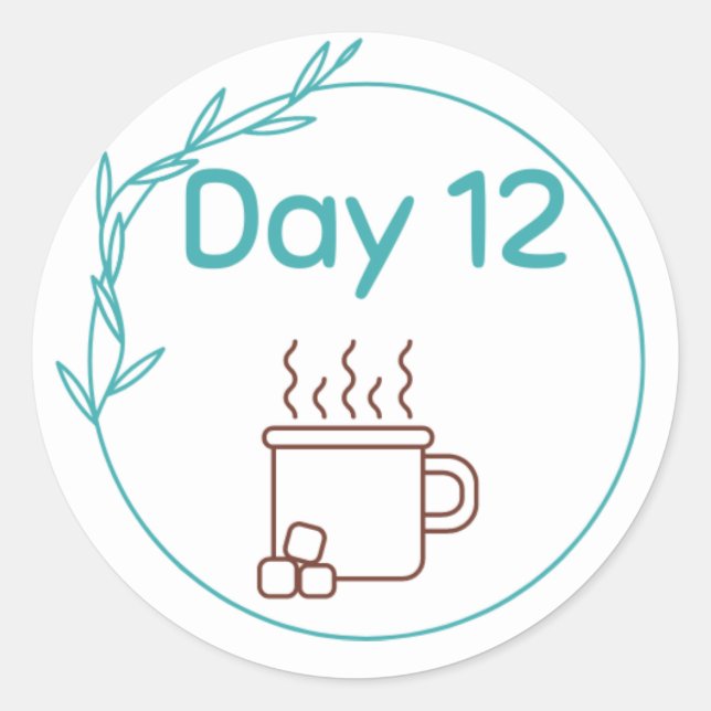 Sticker Rond Kit de dégustation de chocolat Jour 12 (Devant)