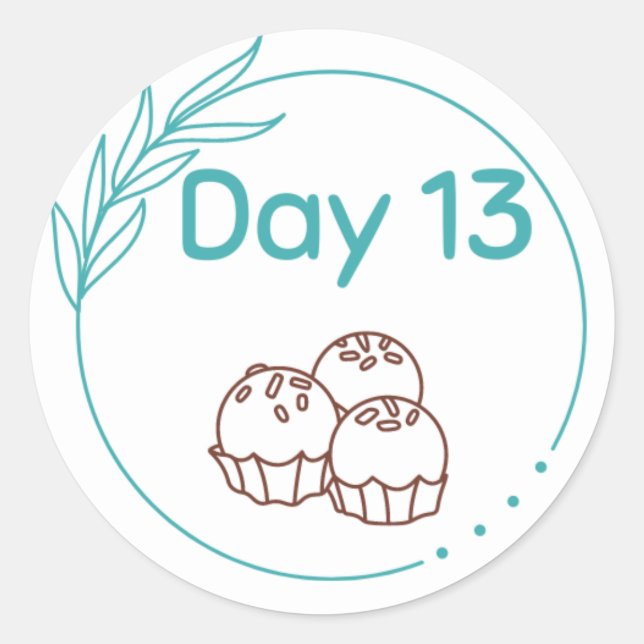 Sticker Rond Kit de dégustation de chocolat Jour 13 (Devant)