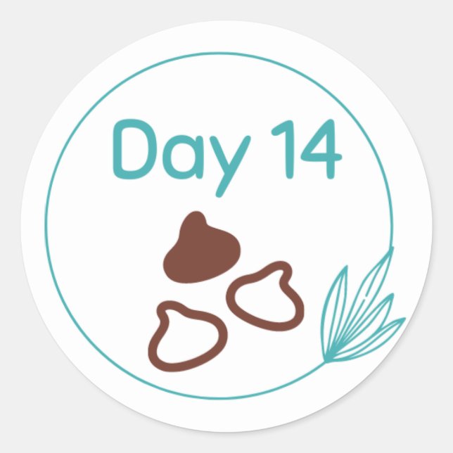 Sticker Rond Kit de dégustation de chocolat Jour 14 (Devant)