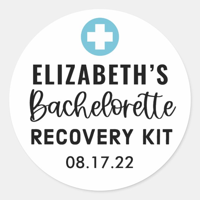 Sticker Rond Kit de récupération Bachelorette personnalisée (Devant)