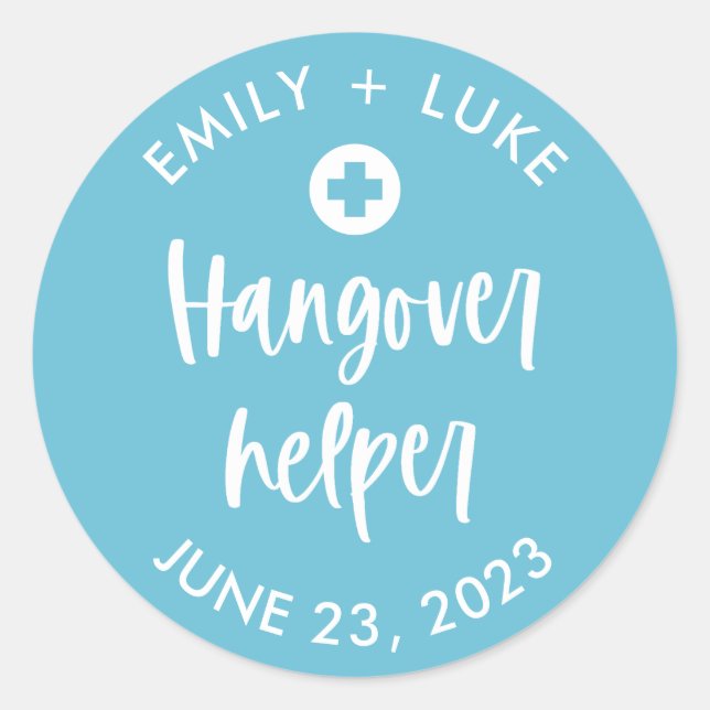 Sticker Rond Kit de récupération Mariage Hangover personnalisé (Devant)