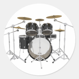 Sticker Rond Kit de tambour noir :