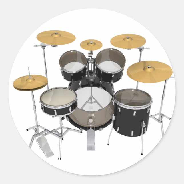 Sticker Rond Kit de tambour noir : (Devant)
