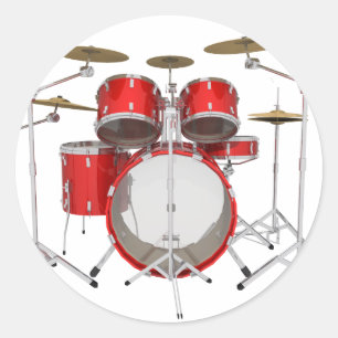 Sticker Rond Kit de tambour rouge :