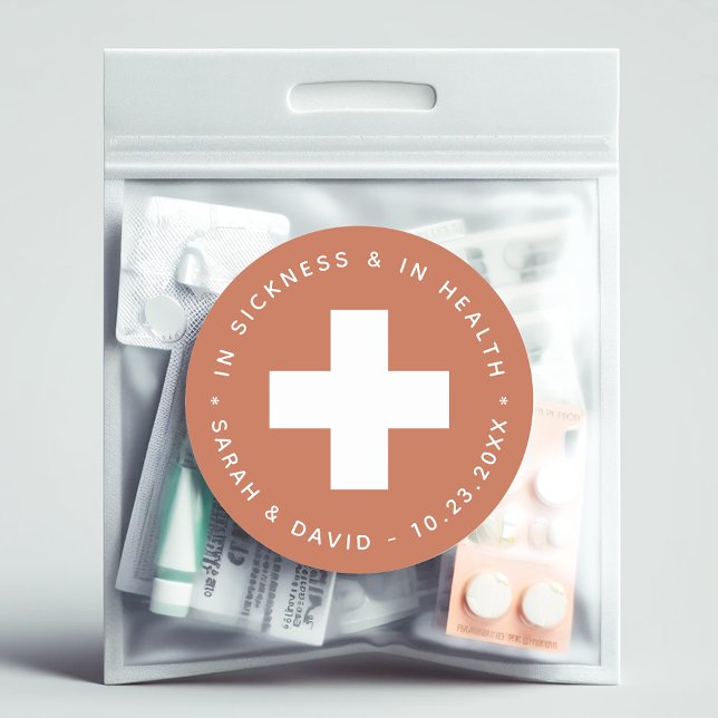 Sticker Rond Kit d'urgence en terre cuite en maladie et en sant (Créateur téléchargé)