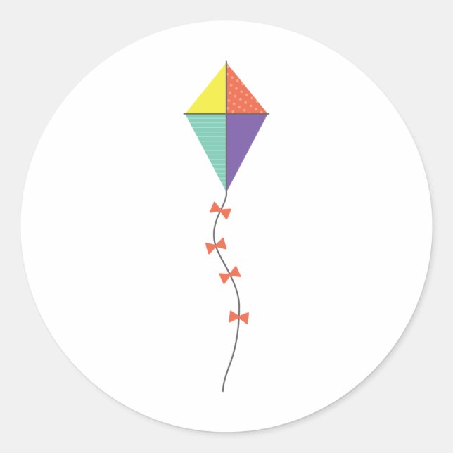 Sticker Rond Kite coloré (Devant)